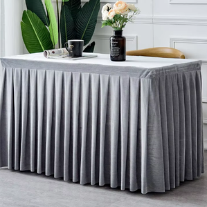 定制皇家蓝色活动办公室酒店展览会议室桌布桌布加厚金色天鹅绒布长 - Product Image 4