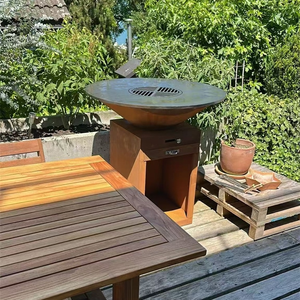 Barbecues multifonctions durables pour l'extérieur, en acier Corten, table à charbon de bois, barbecue durable - Product Image 3