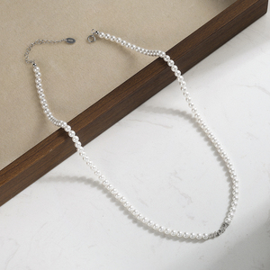 Collar de Perlas de Concha RINNTIN PSN09 al por Mayor, Collar con Cuentas Chapado en Oro de 14K, Collar con Dijes de Plata de Ley 925 para Mujer - Product Image 5
