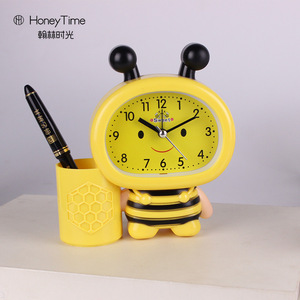 Cute Cartoon <strong>Bee</strong> Pen Holder Children's Alarm <strong>Clock</strong> Creative Fashion Student Bedroom Bedside Table Alarm <strong>Clock</strong> Wholesale - Product Image 4