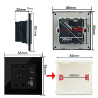 Prise murale avec interface USB Type C, charge 18W 4A 13A, prise universelle Type-C 5 broches avec USB