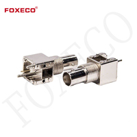 Conector Coaxial BNC de Alta Calidad FOXECO con Carcasa de Aleación de Zinc para Transmisión de Señal de Dispositivos Electrónicos, Origen CN/GUA