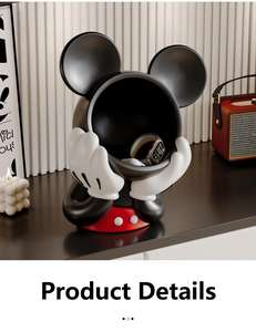 Nouvelle Décoration Créative Tête de Mickey Peinte à la Main en Résine Synthétique Style Dessin Animé Mignon - Décoration de Rangement pour Entrée et Couloir pour Clés et Voiture - Product Image 2