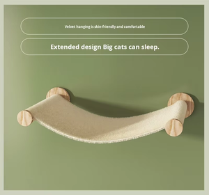 מתקן טיפוס לחתולים מעץ מלא, מודרני וידידותי לסביבה, תלוי על הקיר, בית לחתולים חוסך מקום, חבל סיסל, משטח גירוד פנימי/חיצוני, קרטון. - Product Image 2