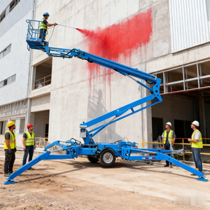 Plate-forme commerciale chinoise 200kg 14m Cherry Picker Stowed Remorque Mount Boom Lifts Machine à vendre - Product Image 1