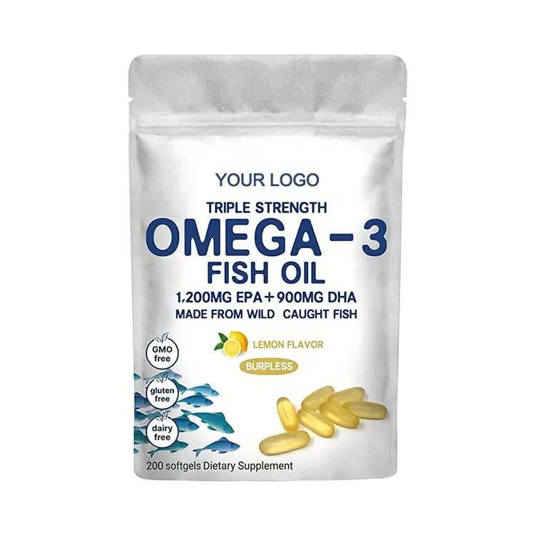 Private Label Gmp Certified Deep Sea Fish Oil Soft Capsules 500Mg 1000Mg Dha Epa Omega 3 Fish Oil Capsules For Skin Whitening