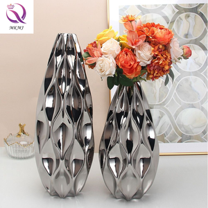 Grand Vase en céramique <span class=keywords><strong>Origami</strong></span> nordique or argent maison dessus de Table artisanat décoratif Vase pour salon - Product Image 3