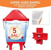 Kit abreuvoir et mangeoire chauffants pour poulets de 5 gallons, hauteur réglable, dégivreur automatique, abreuvoir pour volailles avec tétines pour l'hiver