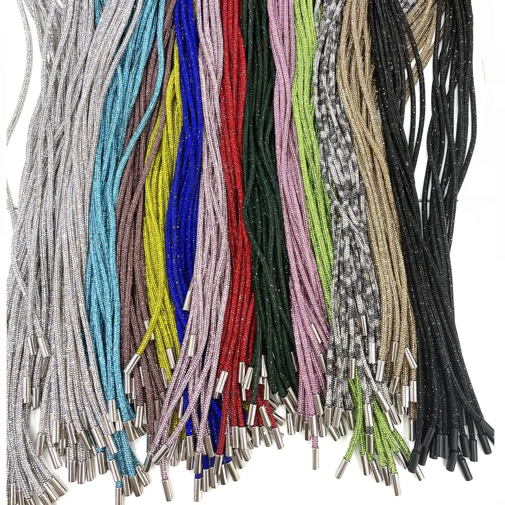 S528 moda rhinestone cordón cuerdas 120 cm cristal sudaderas con capucha cordones cuerda de diamante
