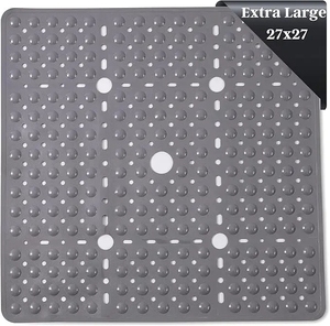 Tapis de douche antidérapant - 27x27 - Tapis de sol antidérapant pour douche - Tapis de bain pour cabine de douche - Product Image 1