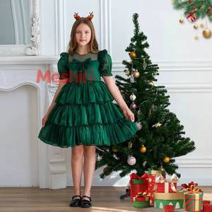 Nouvelle Robe de Bal Fantaisie pour Filles, Manches Bouffantes, en Tulle Superposé, Robes de Noël pour Enfants, Fabrication ODM/OEM - Product Image 6