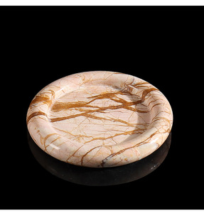 Plateau à fruits géométrique rond <span class=keywords><strong>en</strong></span> marbre naturel de style français SAIDKOCC, décoration de bureau de luxe nordique, rangement - Product Image 5