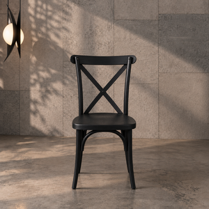 Resin Crossback Ergonomic <b>Stackable</b> Lightweight Modern <b>Dining</b> <b>Chair</b>-Black Outdoor <b>Dining</b> Room Furniture - Product Image 1