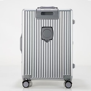 Durable Stylish USB Cup Holder Front Opening Cabin <strong>Suitcases</strong> Unisex Brake Wheel Classic Business Spinner Wheels TSA <strong>Lock</strong> - Product Image 6