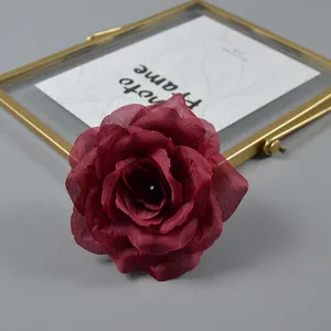 Hot Selling Artificial Flowers Rose Head 3.9 Inches Silk Rose Flower Head For Wedding Party All Saints' Day Halloween Decoration