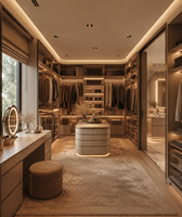 Système de dressing autoportant de luxe personnalisé pour chambres d'hôtel et appartements, avec éclairage LED, meuble de toilette et espace écologique
