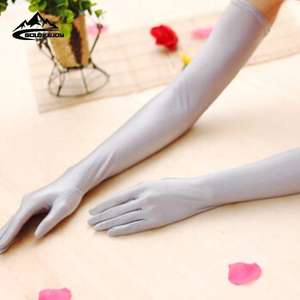 Gants longs en <span class=keywords><strong>tulle</strong></span> GOLOVEJOY pour femmes, élégants, sexy, en gaze noire extensible, pour fête, mariage, bal, protection solaire - Product Image 5