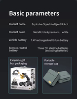 CBYD Châssis de tank 4x4 éducatif pour enfants, intelligent, Android 14, avec bras mécanique programmable DIY, évitement d'obstacles et télécommande via application