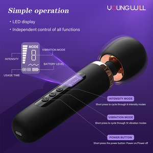 Estimulador AV Profesional Portátil con 10 Modos, 8 Velocidades, Resistente al Agua IPX7, Recargable por USB, Pantalla LCD de Silicona para la Piel - Product Image 1