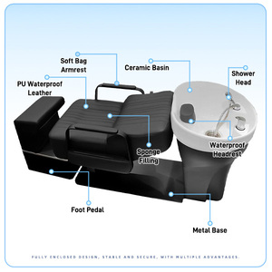 Nero di lusso salone <span class=keywords><strong>parrucchiere</strong></span> posteriore lavabile stazione Shampoo testa sedia da <span class=keywords><strong>parrucchiere</strong></span> salone Shampoo ciotola e sedia per il lavaggio dei <span class=keywords><strong>capelli</strong></span> - Product Image 3
