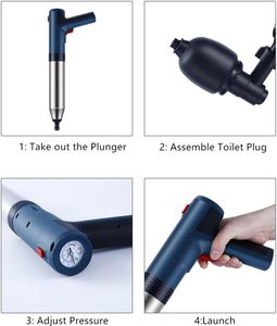 2023 outils de dragage à haute pression d'air domestique nouveau Type piston de toilette électrique et évier pistolet à Air écologique et tuyau - Product Image 2