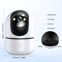 Caméra de sécurité domestique sans fil 3MP, caméra intelligente HD PTZ pour bébé et animal de compagnie, appel vidéo via application mobile WiFi, détection sonore, carte mémoire