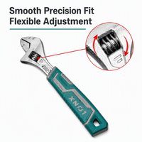 Clé à molette réglable professionnelle en acier forgé, poignée antidérapante, design à mâchoires ouvertes, multi-tailles 8, 10, 12 pouces, outils manuels pour mécaniciens et plombiers