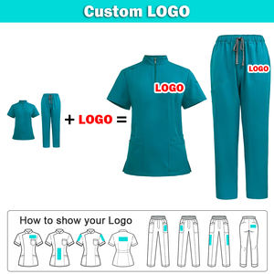 Tenues médicales personnalisées avec logo pour femmes et unisexe, en polyester et élasthanne, respirantes, courtes, pour infirmières, hôpitaux, salons de beauté, dentistes, cliniques, chirurgie - Product Image 2