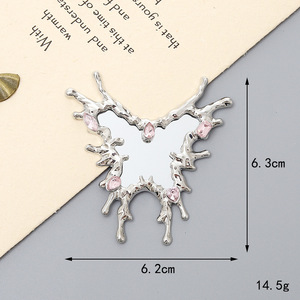 2025 Venta caliente nuevo Y2K Irregular Metal líquido de gama alta amor espejo accesorios DIY joyería accesorios descuento - Product Image 3