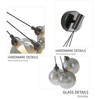 Applique murale LED linéaire longue décorative de style nordique moderne en fer et verre fumé, lumière chaude 3000K, garantie 2 ans