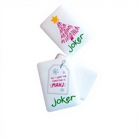 Joyeuses Fêtes - Tuiles de Mahjong en Acrylique Blanc - Thème de Noël - Kit Floral Poinsettia - Ensemble Pliable de Luxe Moderne