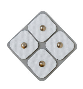 Paquete de 4 Electrodos <span class=keywords><strong>TENS</strong></span> de Tela No Tejida de 40*40mm, <span class=keywords><strong>Estimulador</strong></span> Muscular Eléctrico con Conector de 3.5mm para Almohadilla de Masaje Relajante Muscular con Hidrogel - Product Image 1