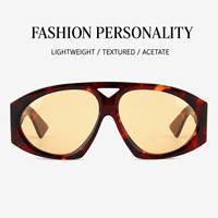 Lunettes de soleil classiques léopard de haute qualité pour hommes et femmes, unisexes, surdimensionnées, polarisées, en acétate, avec logo personnalisé, protection UV400