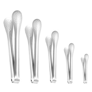 Pinces alimentaires en acier inoxydable, design multi-trous, polyvalentes pour barbecue, steak, viande grillée, pain, faciles à nettoyer - Product Image 5