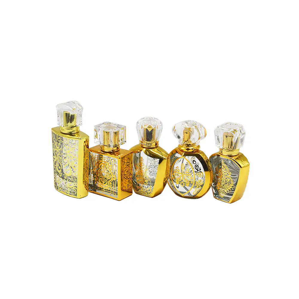 Garrafas de perfume de luxo, garrafas recarregáveis de luxo com essência de dubai, 30ml/50ml, spray quadrado, para perfume