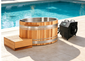 Hot Sale Summer Modern Oval Outdoor Spa Tub <b>Red</b> Cedar Stainless Steel Liner Ice Bath Cold for for Home Hotel Use 1.0HP - Product Image 2