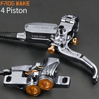 Kit de frein à disque hydraulique Frog Wake MTB 4 pistons, frein avant et arrière, étriers à pression d'huile en aluminium FV4, leviers en ligne