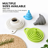 Entonnoir de cuisine en silicone pliable antidérapant, compatible lave-vaisselle, pour verser l'huile et les liquides, facile à nettoyer, idéal pour le vin