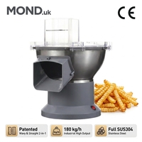 Mond.uk Coupe-frites électrique commercial 200W en acier inoxydable SUS304, machine à découper les frites en spirale à dents de loup