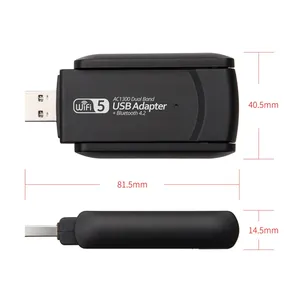 Adaptador WiFi USB <span class=keywords><strong>3.0</strong></span> de 1300Mbps con <span class=keywords><strong>Bluetooth</strong></span> 4.2, Doble Banda 2.4G/5GHz, Tarjeta de Red USB, Receptor Inalámbrico para Computadora de Escritorio y Portátil - Product Image 3