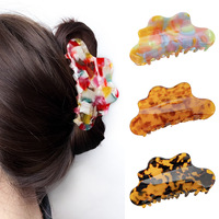 Vente en gros d'usine : Pinces à cheveux en forme de nuage en acétate, grandes pinces requin simples pour femmes, accessoires capillaires