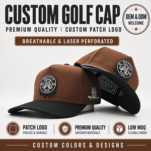 Superbe Casquette de Golf Imperméable à 5 Panneaux avec Logo en Silicone Personnalisé, Faible MOQ, OEM, Perforations Laser, Assemblage Impeccable, Article Tendance - Product Image 1