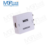 Kotak Konverter HDMI2AV Mini 1080P, Konverter Adaptor Audio Video Av Komposit Hdmi Ke 3 Rca untuk TV PC