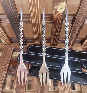 Accesorios para narguile, perforador de tenedor para narguile, dos extremos usan un tenedor clásico doble para narguile, <span class=keywords><strong>shisha</strong></span>, tabaco, embalado con bolsa de cuero - Product Image 4