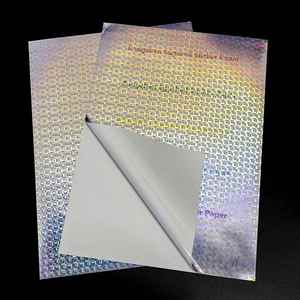 Holographic Grid <b>Sticker</b> Sheet Rectangular PET UV Printing Destructible Label for Packaging Use - Product Image 4