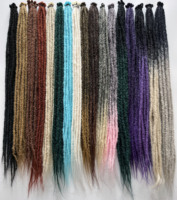 Prix de gros 100% fait à la main 0.6cm 24 pouces cheveux synthétiques Dreadlock Extensions Hippie simple extrémité Dreads pour homme femmes filles