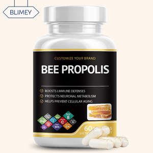 כמוסות פרופוליס דבורים טבעי מאושרות על ידי יצרן מקורי עם ביופלבנואידים, 60 כמוסות לבקבוק, לגברים ונשים - Product Image 1