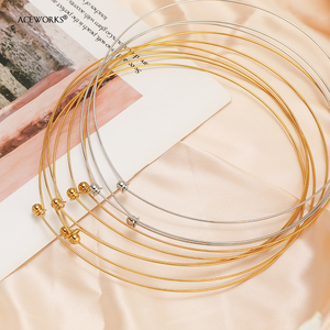 Wire Collar <b>Choker</b> | 18K PVD Gold Plated Stainless Steel Chain Adjustable Necklace | Waterproof Hypoallergenic & Tarnish Free - Product Image 3
