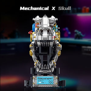 XZ0005 XZ0006 XZ0007 XZ0008 Cráneo Fósil de Dinosaurio Mecánico, Modelo de Juguete de Tiranosaurio Rex Ensamblado con Bloques de Construcción - Product Image 4
