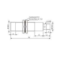 Capteur de position de ligne d'usine classique cylindrique flexible Sense IP67 220V TRF12-02NC-E2 avec sortie NPN/PNP